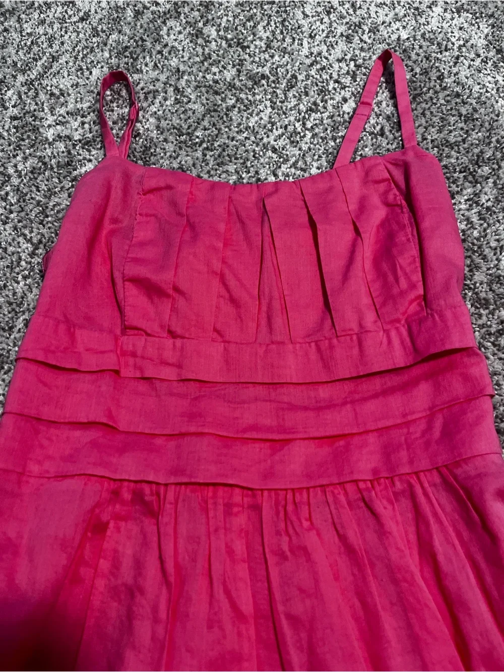 New York & Company Pink Cotton Pleated Sundress XS Sleeveless Summer Dress